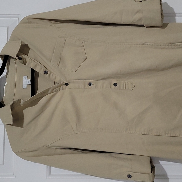 J. Jill Live In Chino Light Beige Shirt Dress - Picture 3 of 8